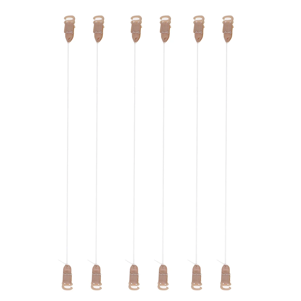 

3 Pairs Beige Elastic Fish Line Nylon Wire Hook For Hair Extensions Hairpieces