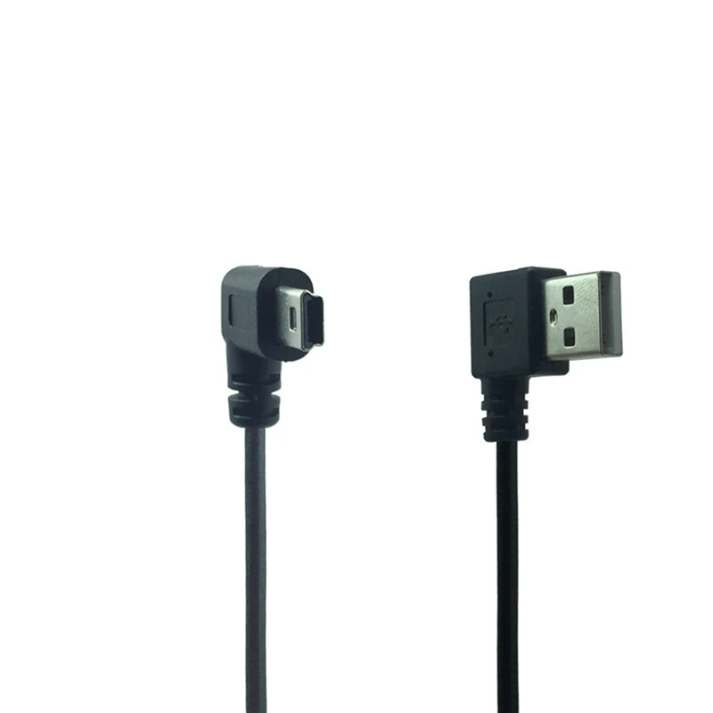 Mini USB Cable Male 90 Degree Left Angled to USB Male Right Angled Cable Sync Data Charge 0.2m