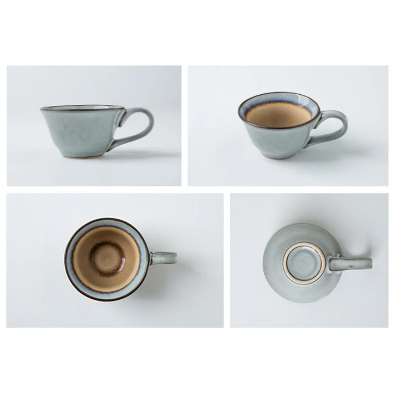 ANTOWALL Small Coffee Cup 100ml Teacup Ice Crack Glaze HighTea Cup Ceramic Tableware Drinking Utensils Cup (no saucer )