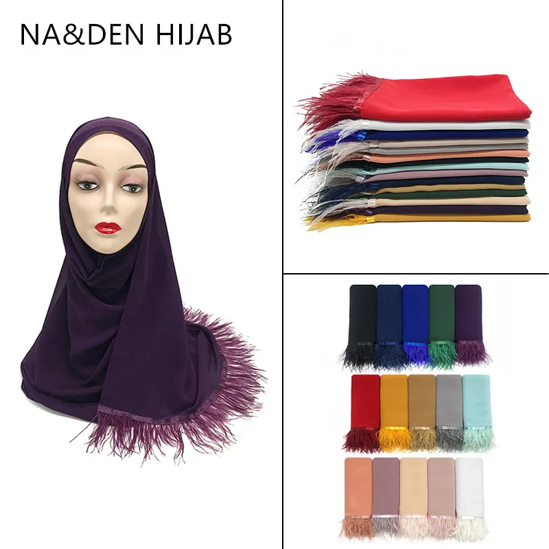 NEW Women Elegant Shawl Spring feather Chiffon Fashion Scarf Female Luxury Scarf Ladies Solid Head Scarf Bandana 10pcs/lot