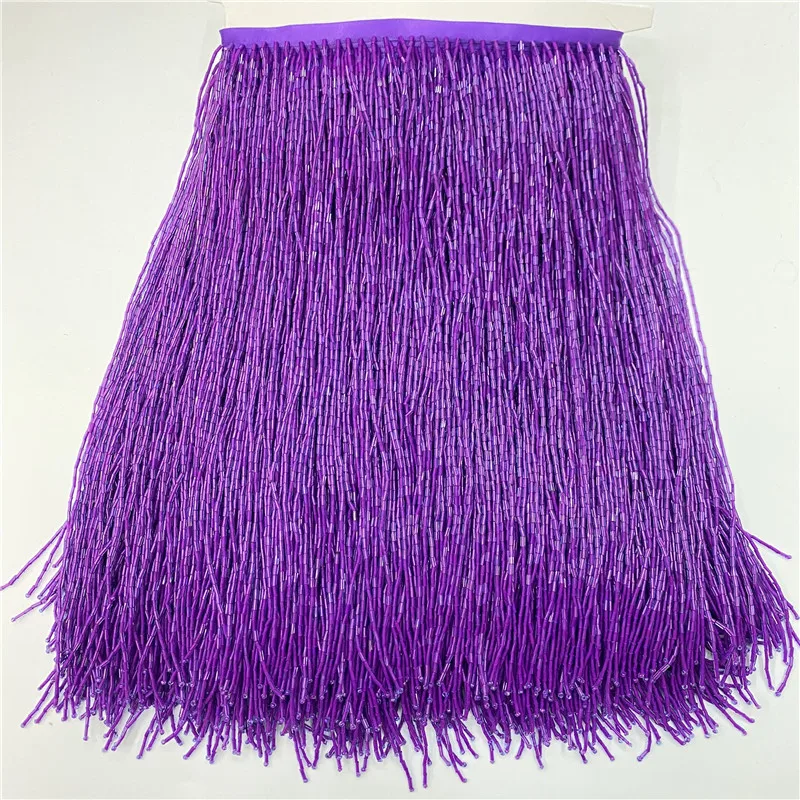 Hot 2meters/lot High Quality Beads Tassels Lace Trim Polyester Fringe DIY Stage Performance Curtain Decoration Lace Ribbon