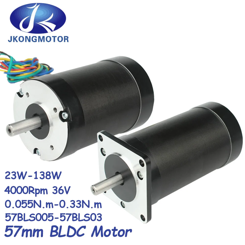 

1PCS 57mm 36V 180W Brushless DC Motor BLDC 3 Phase 0.055Nm 0.11Nm 0.22Nm 0.33Nm 4000RPM 36V BLDC Motor For 3D printer DIY Design