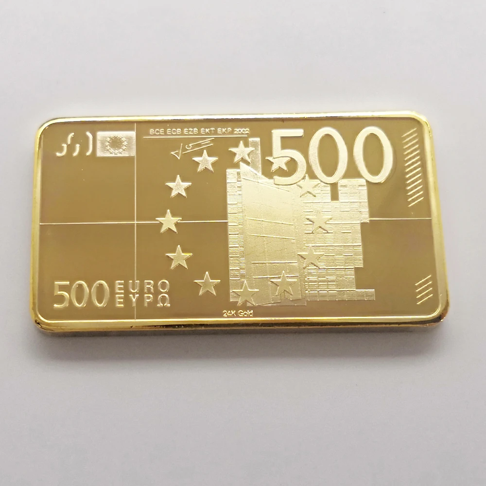 European 500 Euro Banknote 24K Gold Souvenir Bullion Bar Coin Festival Gifts Collection