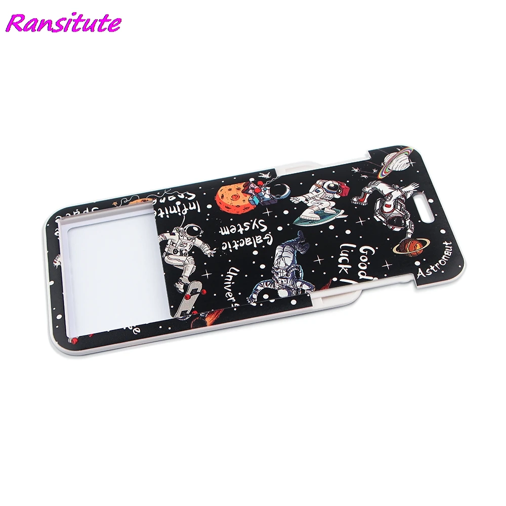 Ransitute R1767 Space Planet Astronaut Lanyard Card Holder Student Hanging Neck Phone Lanyard Badge Subway Access Card Holder