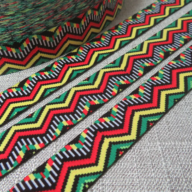 

50 Yards Width 1 Inch 25mm Printed Webbing Straps Bag Backpack Luggage Yoga Belt Dog Pet Collar Leads Harness Sewing Accessory