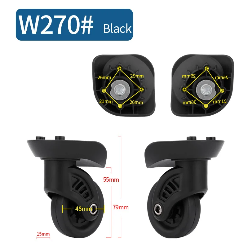 Travel Luggage Caster Accessories Repair Travel Portable Trolley Case Spare Parts Mute Wear-resistant Universal Wheel Casters