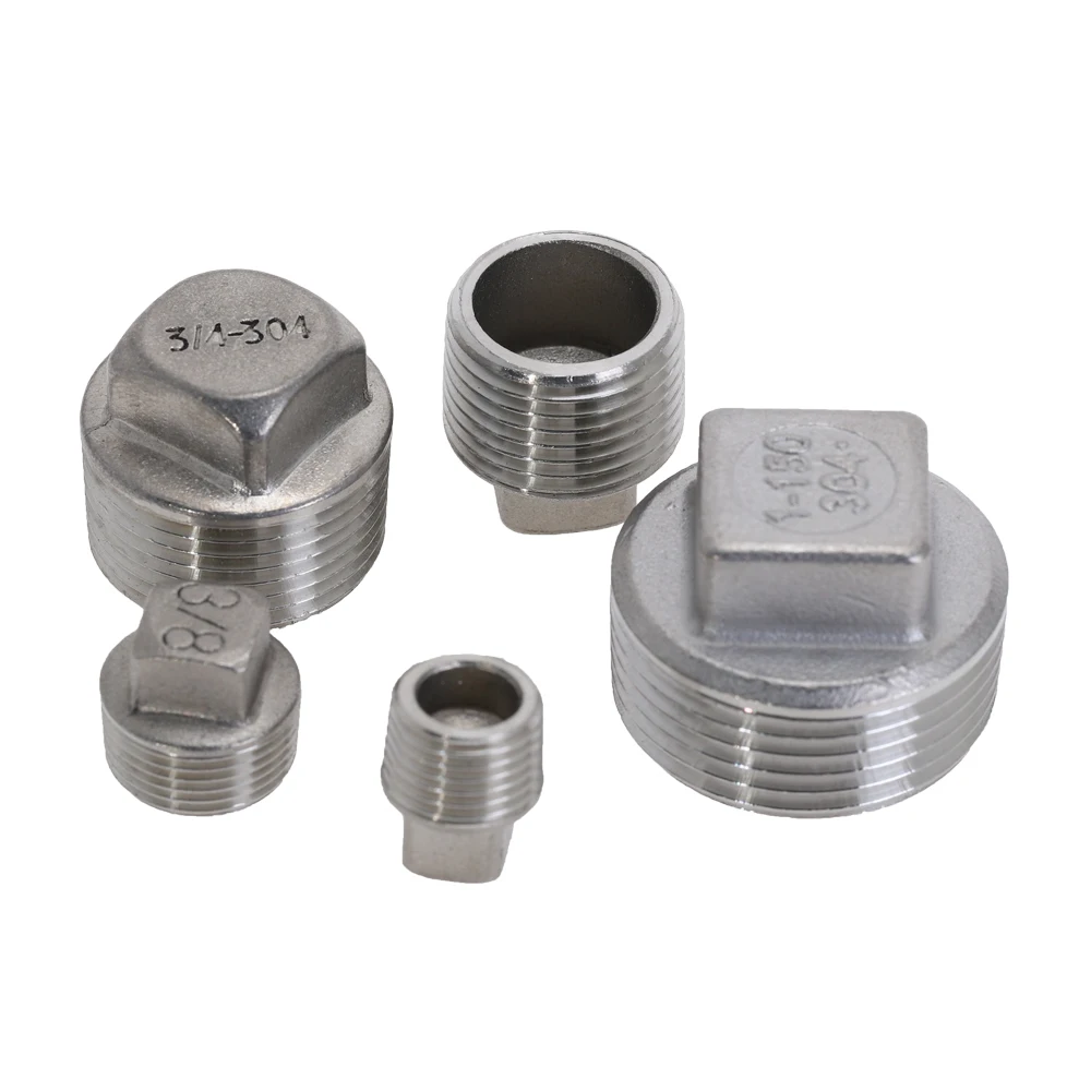 

304 Stainless Steel Pipe Fitting Casting Square Male Threaded Plug