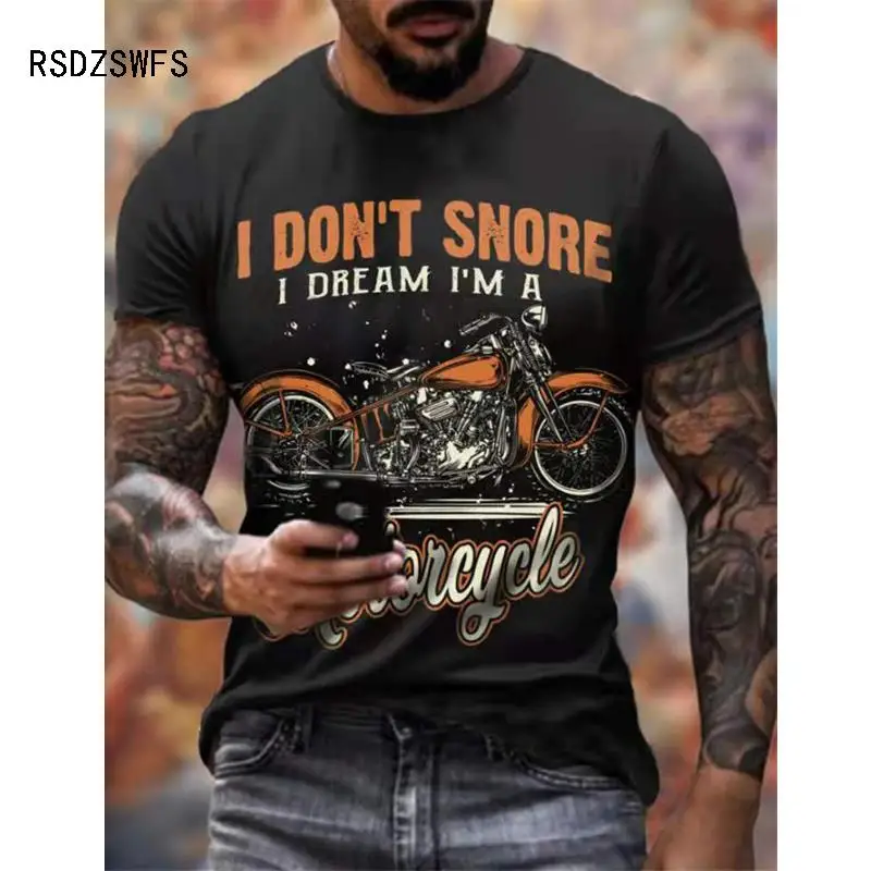 Trendy Motorcycle Biker Punk T Shirt For Men Popular Vintage Style Short Sleeve Streetwear Summer Casual Sport Men Tee Shirt