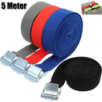 5m Tension Rope Tie Down Strap Strong Ratchet Belt 25mm Luggage Bag Cargo Lashing With Rope Tensioner Metal Buckle Tow
