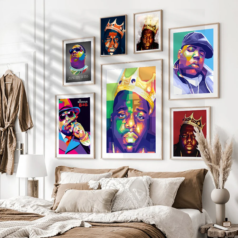 Wall Stickers Rapper The Notorious B.I.G. Poster Rap Hip Hop Wall Picture Print Canvas Painting Bar Pub Club Wall Art Decor