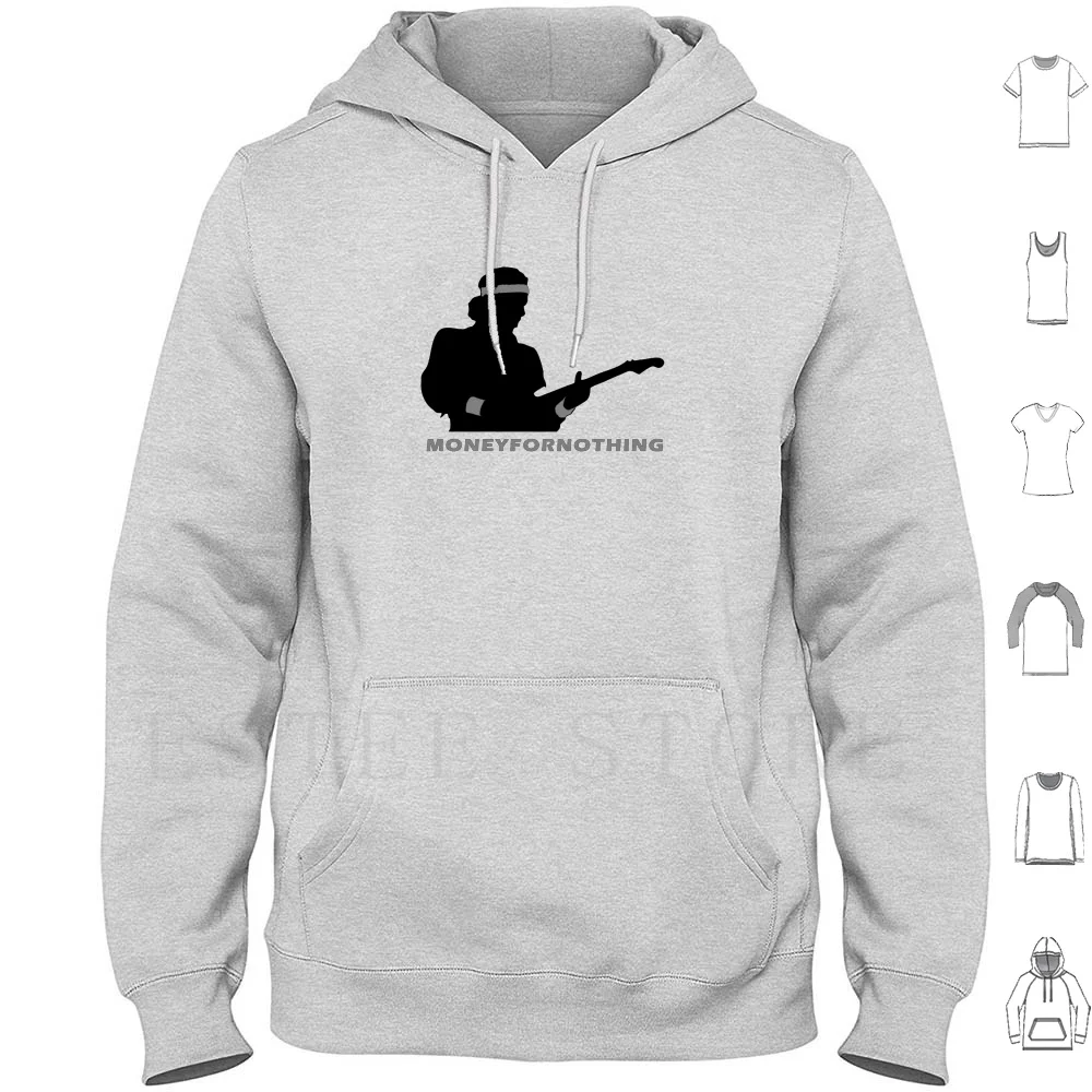 Money For Nothing-Dire Straits-Mark Knopfler Sudadera con capucha de manga larga Dire Straits Mark Knopfler Money For Nothing Música Guitarra