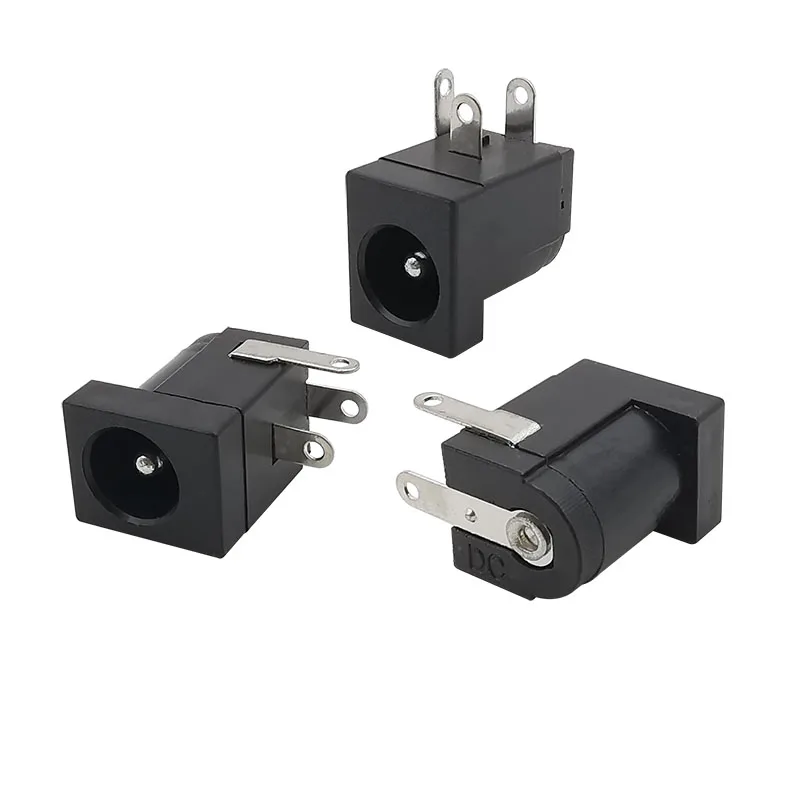 DC-005 5.5x2.1mm DC Power Female Socket Jack Adapter 5.5mm x 2.1mm DC Power Male Plug Length 9mm Soldering Type Wire Connector