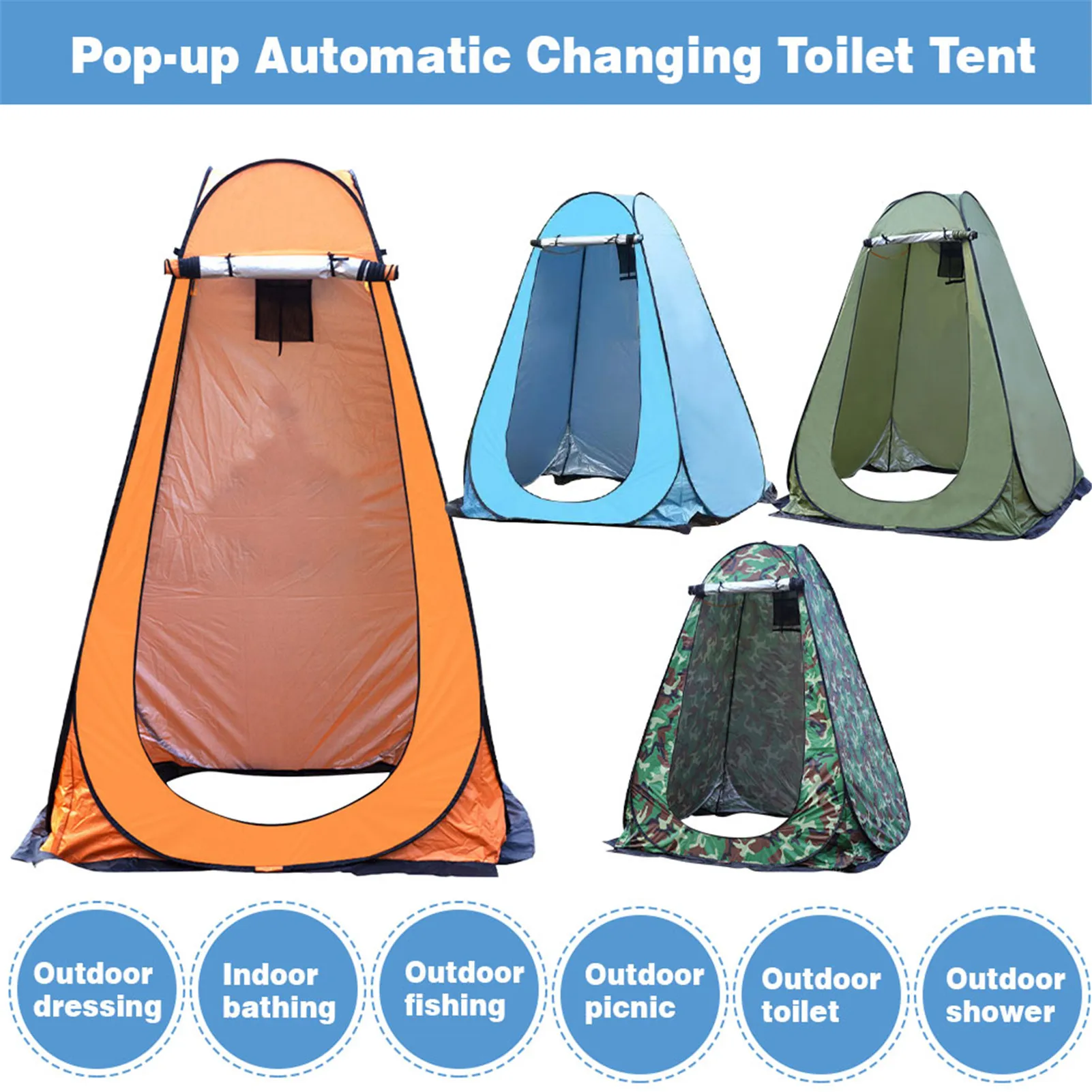 Pop Up Pod Changing Room Privacy Tent Easy Set Up Portable Outdoor Shower Tent Camp Toilet Rain Shelter for Camping and Beach