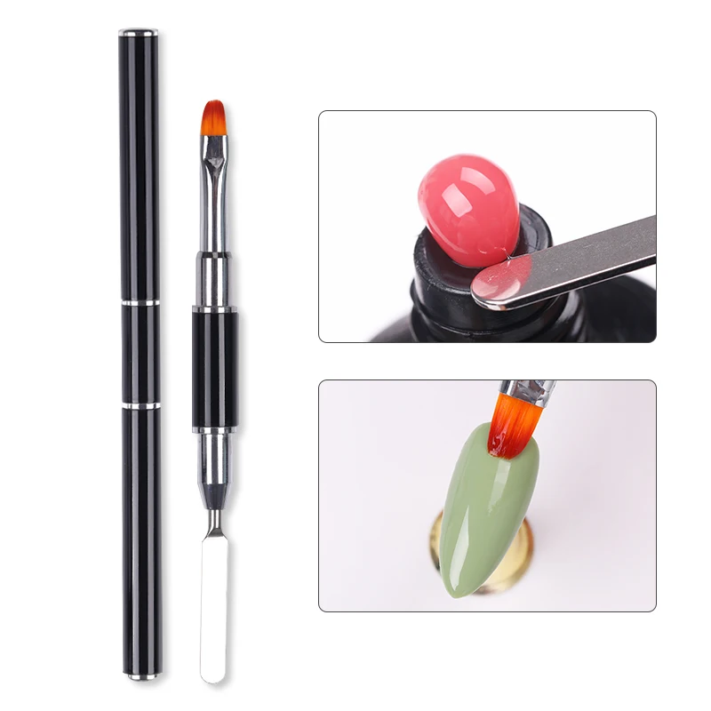 Double-Ended Nail Art Brushes High Quality Metal Handle Liner Brushes Nail Drawing Pen Acrylic Nail Manicure Tools