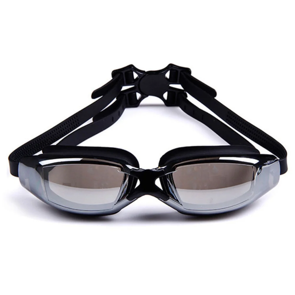 1Pcs Big Frame Plating Waterproof Anti-fog Swimming Glasses Men Women Myopia Ribbon Digital Surfing Electroplated MT Equipment