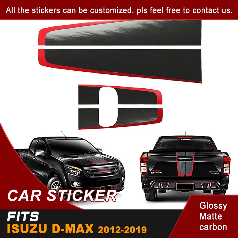 

hood car sticker and back door handle insert rear door graphic Vinyl sticker for isuzu dmax 2012-2018