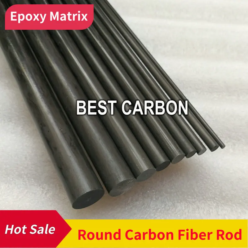 Free shipping 1mm 1.5mm 2mm 2.5mm 2.8mm 3mm to 29.8mm, 500mm length Round Pultruded Carbon Fiber Rod,crp rod, cfk rod