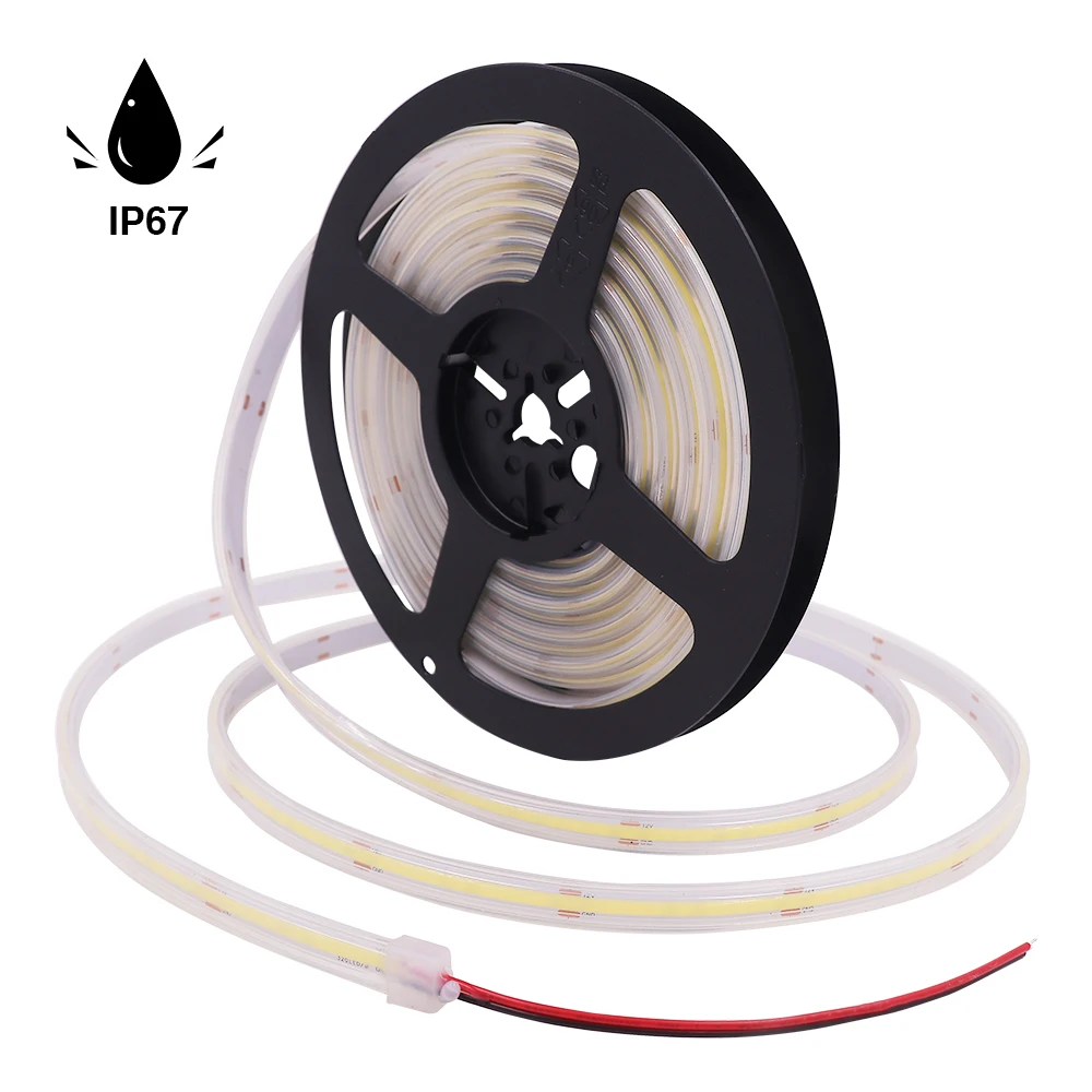 5M COB LED Strip 12V 24V Waterproof 320/384/480/528Leds/m Cool/Warm/Natural White Flexible LED Ribbon Tape Rope Light Lamp