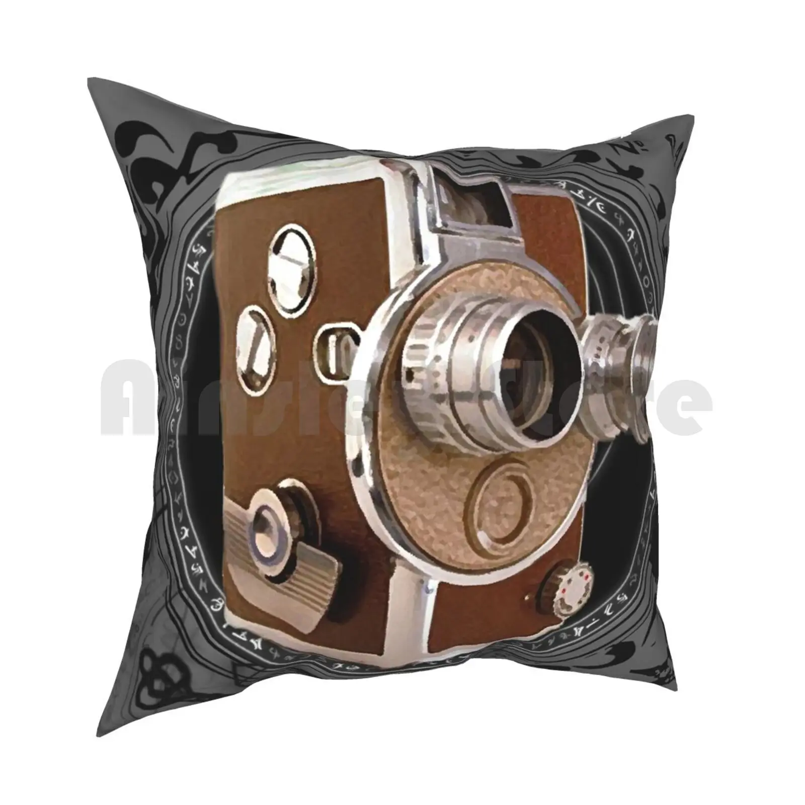 Old Style Movie Camera Pillow Case Printed Home Soft DIY Pillow cover Film Camera Movies Production Crew Filmmaker