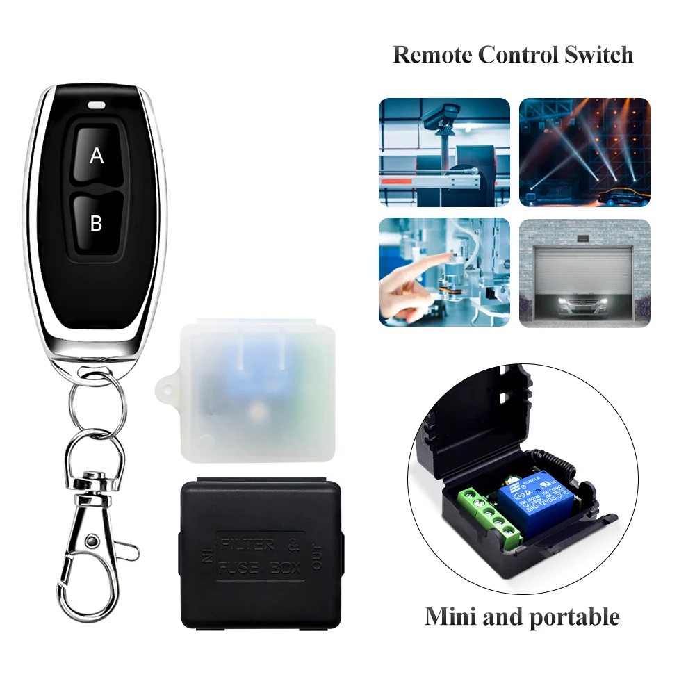 

Радиочастотный передатчик 433 МГц универсальный беспроводной пульт дистанционного управления Переключатель 433 МГц 12 В постоянного тока 1-канальный релейный модуль приемника для смартфона