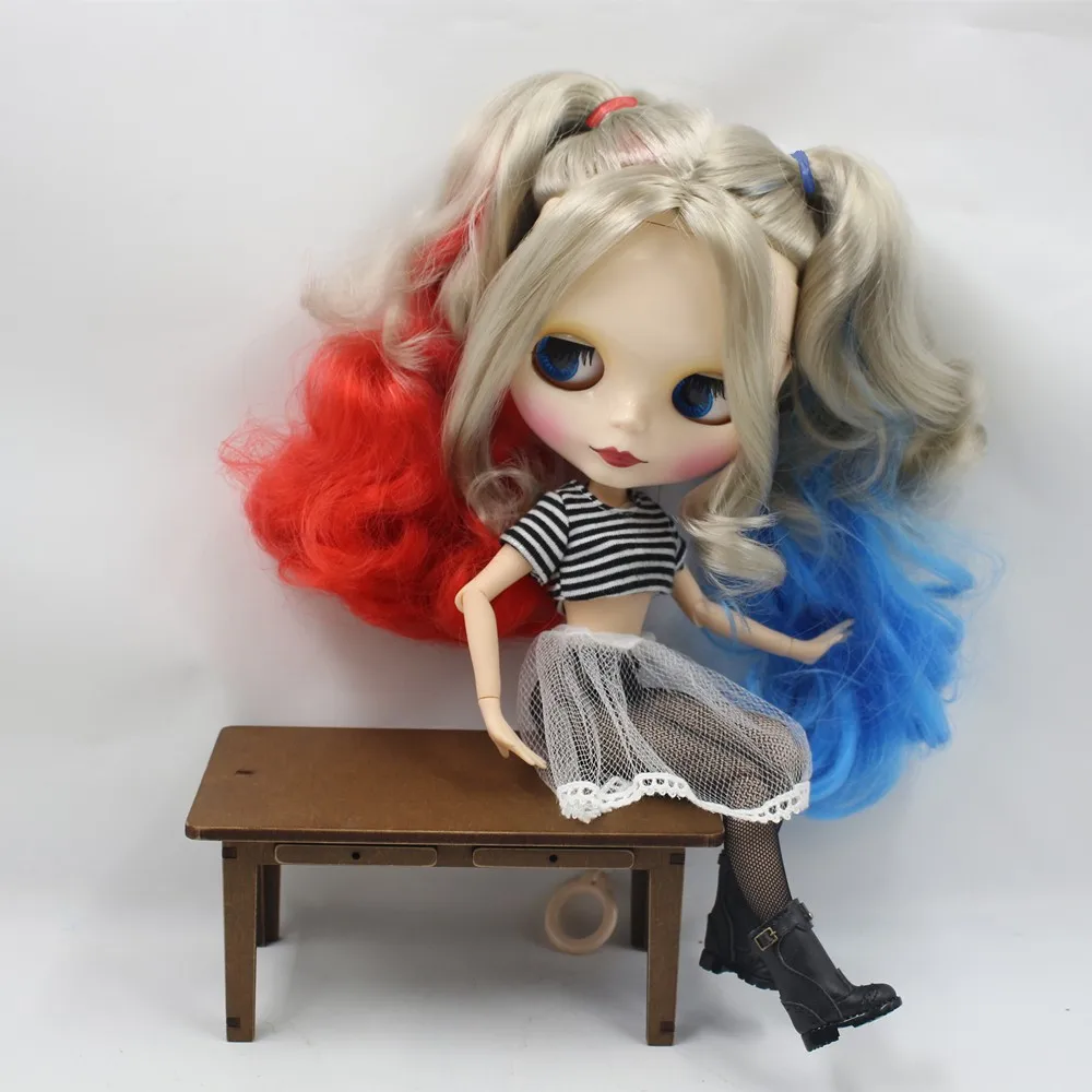 ICY DBS Blyth Doll Clawn cosplay Yellow mix red and blue hair white skin Joint body Neo 1/6 BJD ob24 anime girl