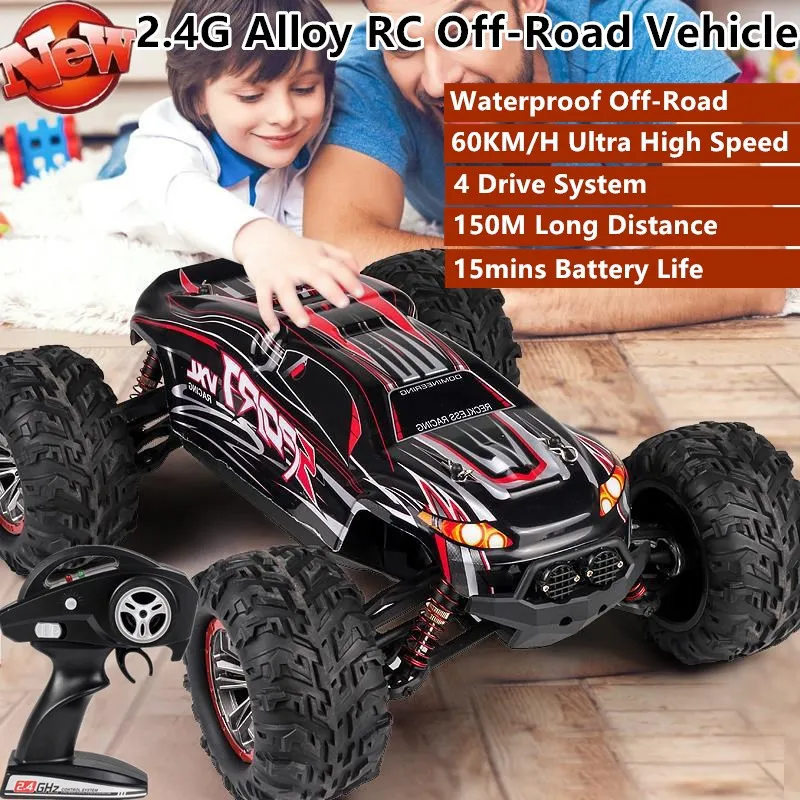 Alloy Off-Road High-Speed RC Car 2.4G 1:10 60KM/H 150M Waterproof Independent Shock Absorber RC Off-Road Climbing Car Model Toy