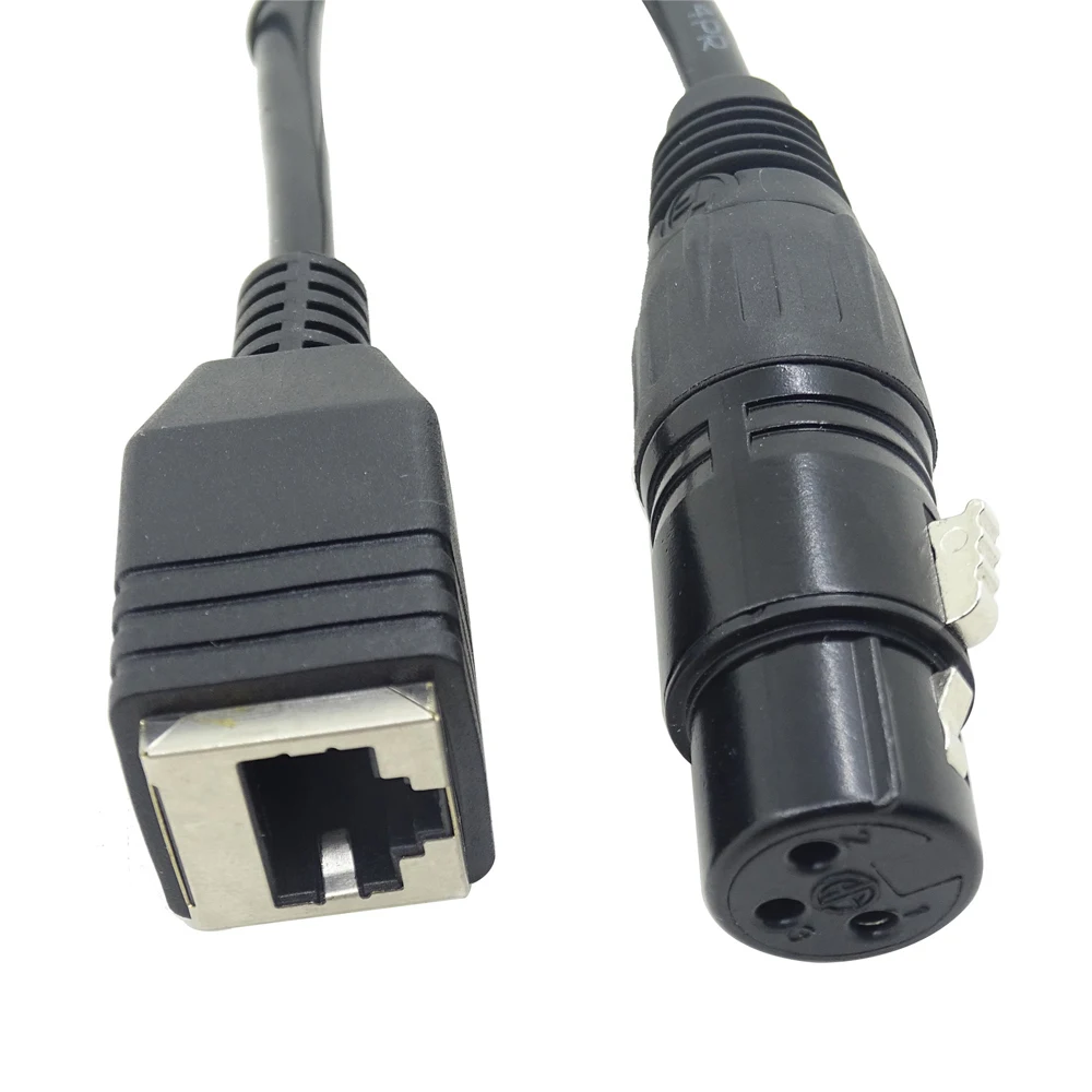 XLR 3 Pin Female To RJ45 Female DMX512 Cable Network Connector Adapter Converter Cable  Moving Head Stage Lights Extension Cable