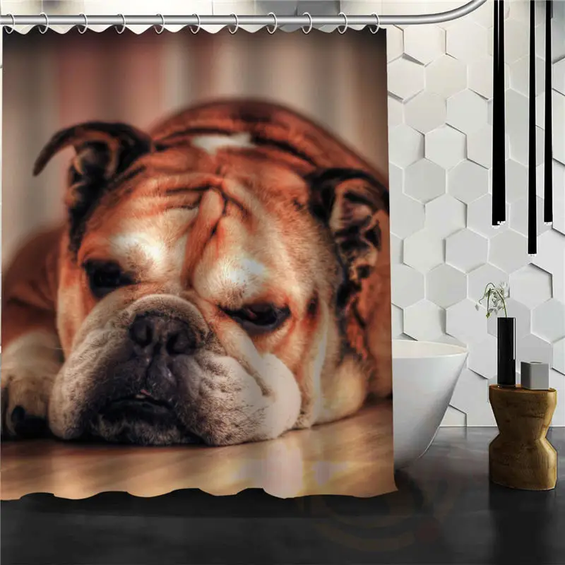 Animal style Eco-friendly Custom Bulldog New Home Bathroom Shower Curtain beautiful More Size H0307@5