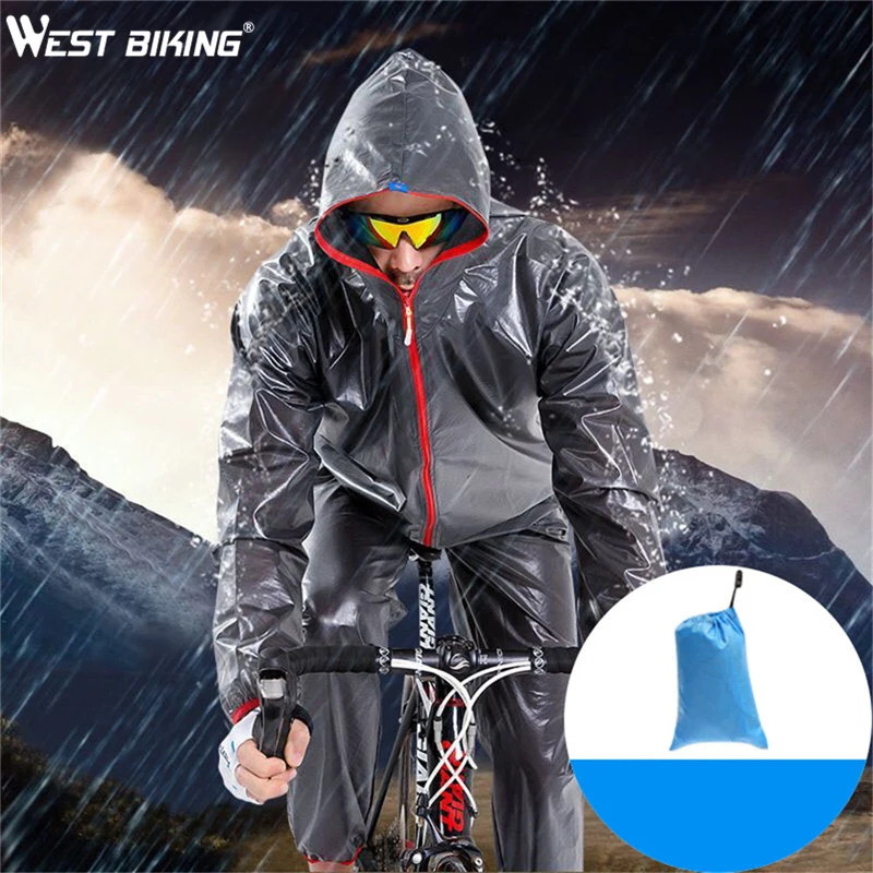 WEST BIKING MTB Bike Cycling Jacket Sets Men Women Waterproof Windproof Raincoat Reflective Jersey Pants Suit Bicycle Clothing