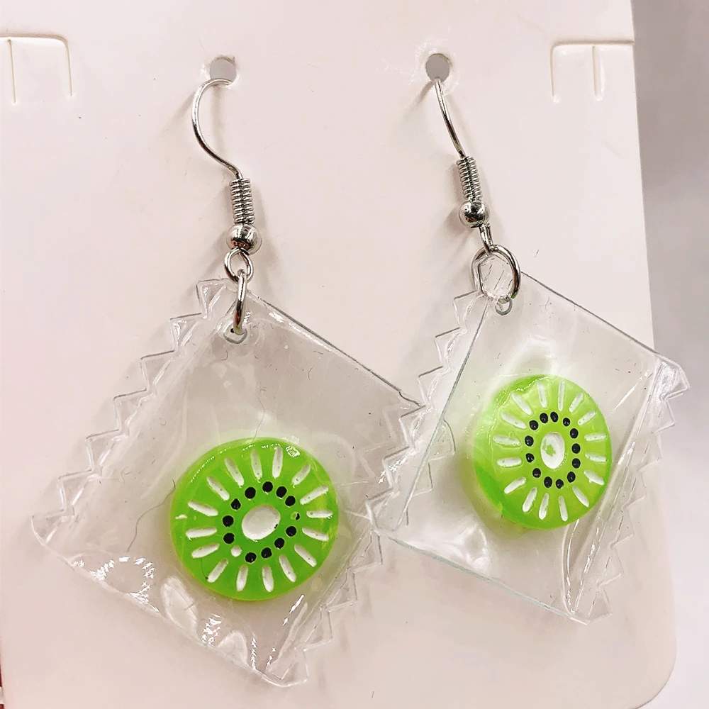 2021 New Acrylic Fruit Candy  Pendant Earrings Quality Drop Earrings for Girls Women Children Birthday Gift Lovely Jewelry