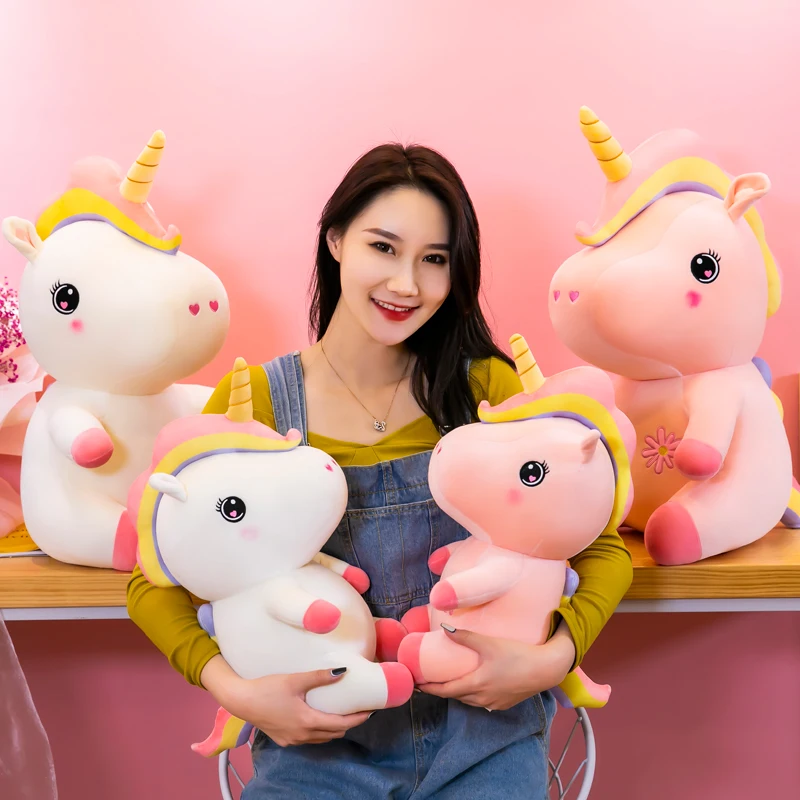 65cm Kawaii Giant Unicorn Plush Toy Soft Stuffed Unicorn Soft Dolls Animal Horse Toys For Children Girl Pillow Birthday Gifts