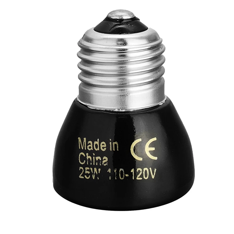 Mini lâmpada de aquecimento cerâmico infravermelho, Emissor de calor, Lâmpada para répteis, Pet, Brooder, E27, 110V, 220V, 25W, 50W, 75W, 100W