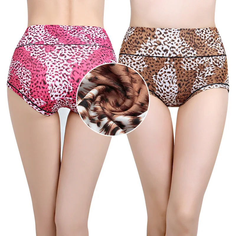 Ropa Interior Femenina Women  Leopard Print Circle Shredded Milk Soft Lady\'s Panties Plus Size 6XL Tall Waist  Underwears