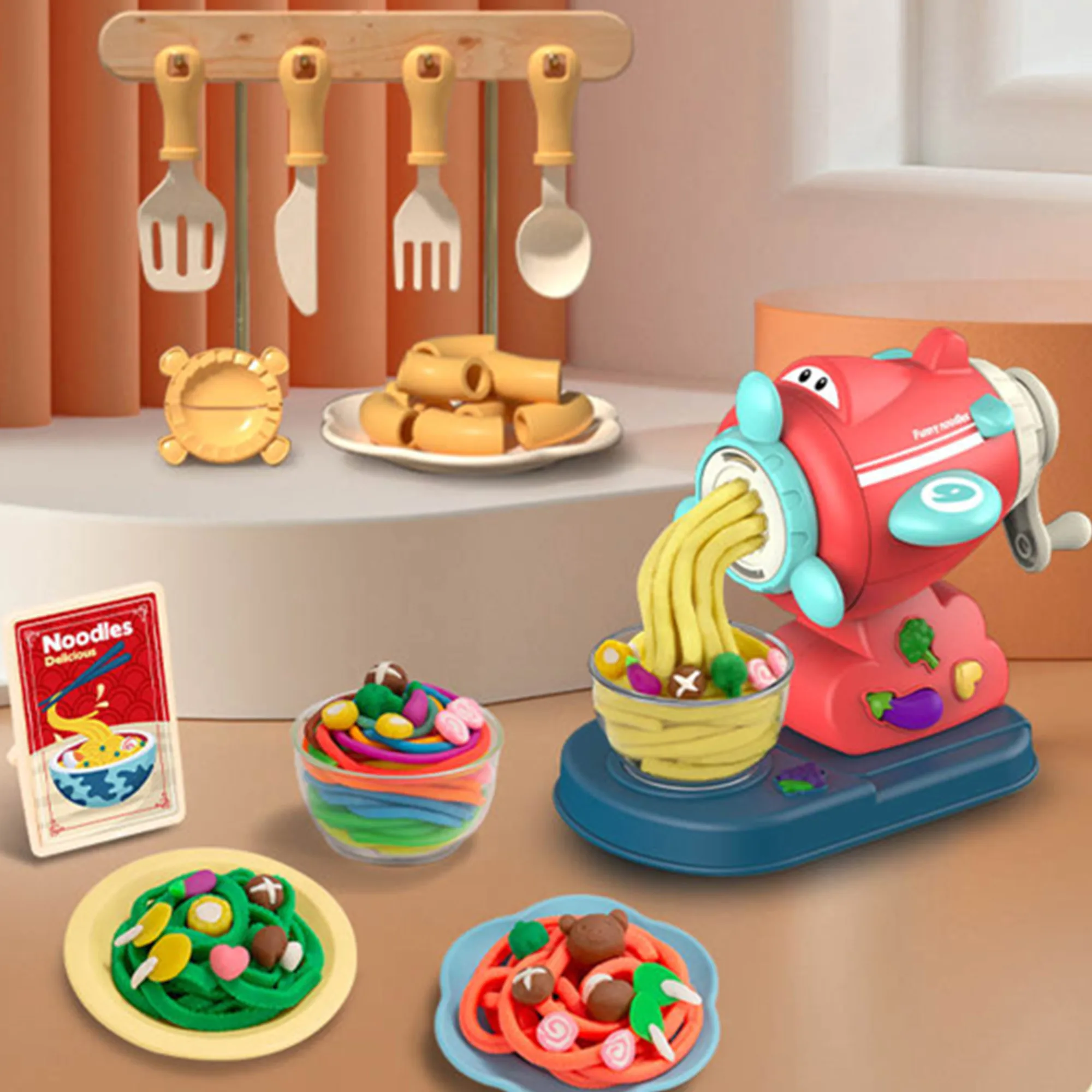 Puxida LT6003 Noodle Machine Toy Plane Shape Play Dough Kitchen Party 3 Year Old Children Food Set Non-Toxic Compound Color