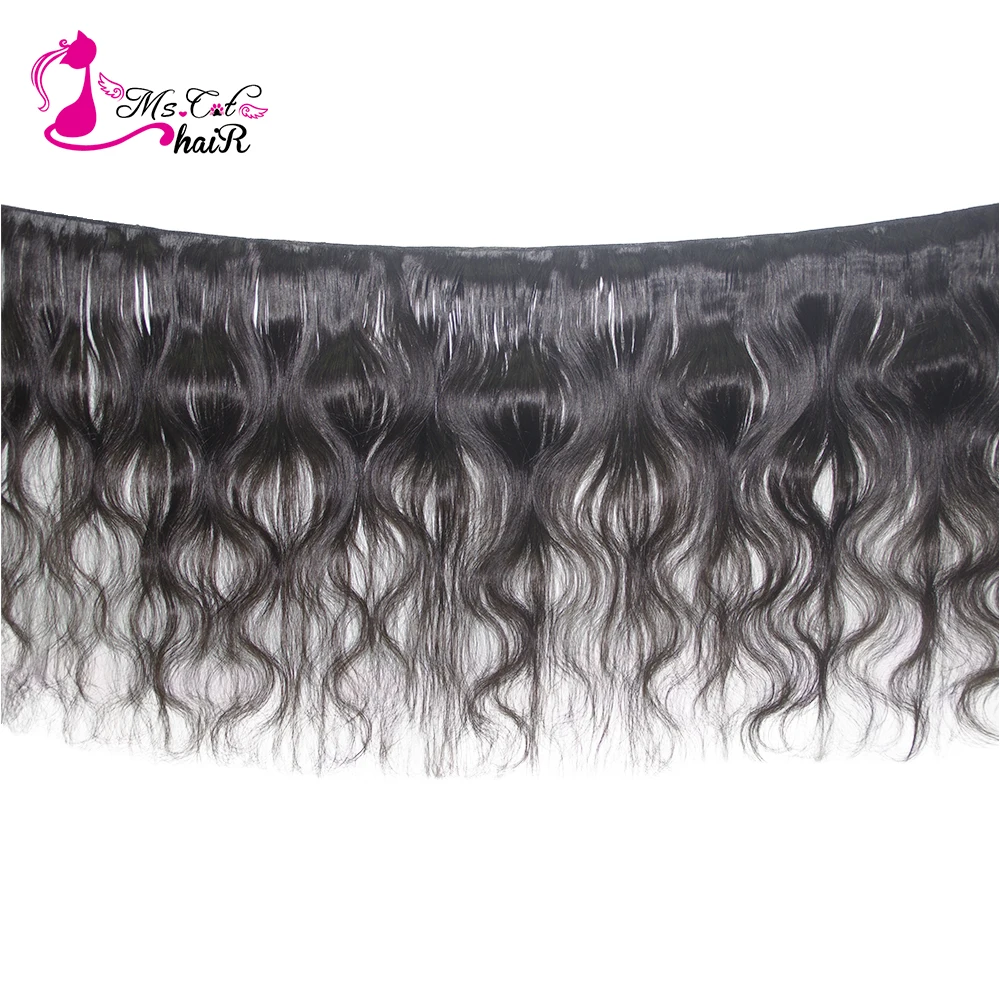 Ms Cat Hair 1 Bundles Malaysian Hair Body Wave 100% Human Hair Extension Natural Black Remy Hair Weave Bundles Free Shipping