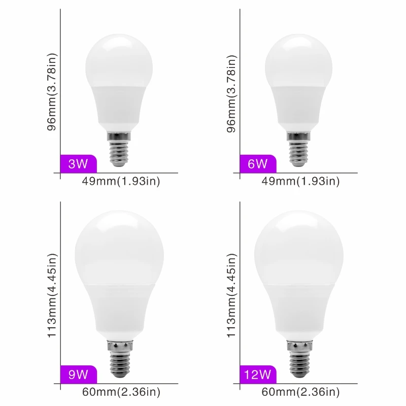 10pcs/lot E27 LED Bulb 20W 18W 15W E14 12W 9W 6W 3W Lampada LED Light AC 220V Bombilla Spotlight Lighting Cold/Warm White Lamp