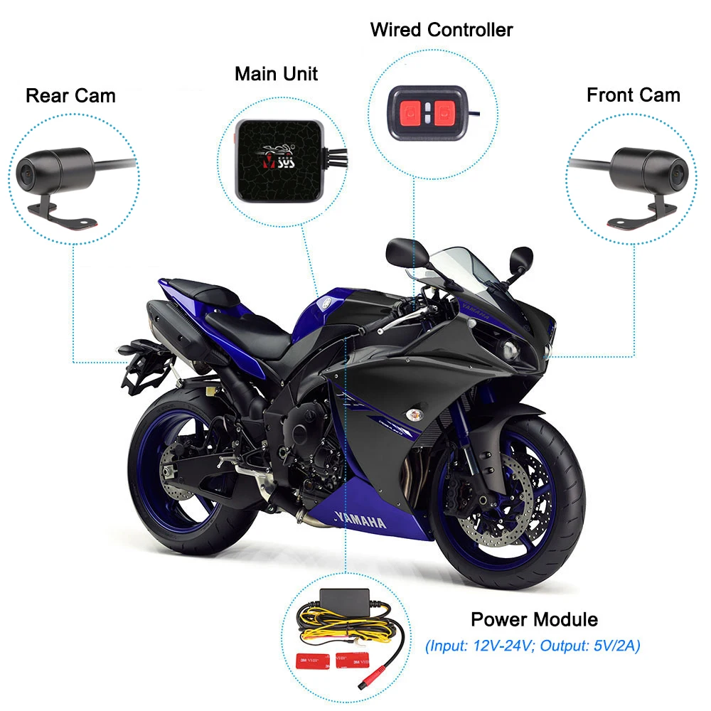 SYS-Caméra de tableau de bord de moto VSYS C6L, DVR de scooter de vision nocturne, caméra de tableau de bord de moto, boîte noire, WiFi, touristes,