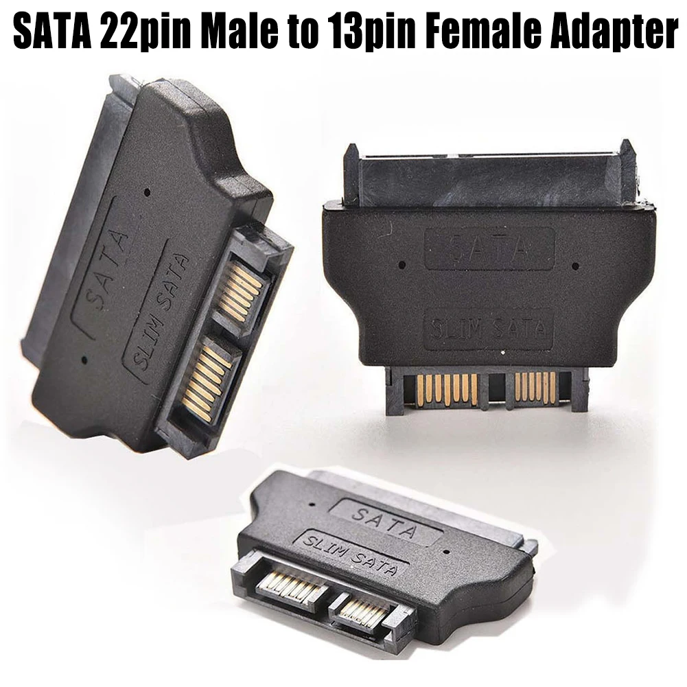 

AdapterATA 7+15 22pin Male to Slim 7+6 13pin Female Adapter for Desktop Laptop HDD CD-ROM Hard Disk Drive