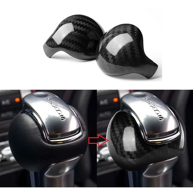 

Dry Carbon Fiber Gear Shifter Knob Gear Shift Head Cover Fit For Mustang 2015-2020 Car Modified Accessories