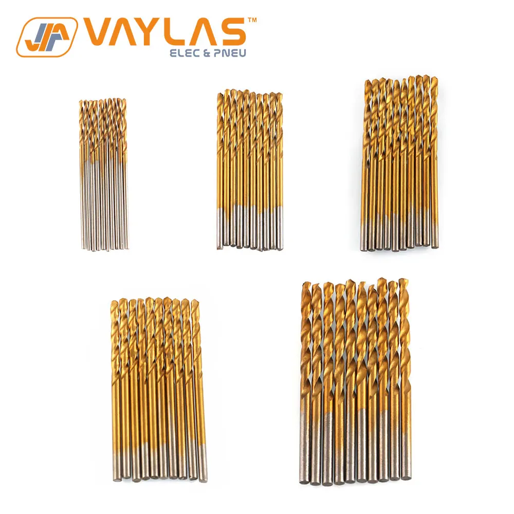 

Woodworking Drill Bit Set 5 Sizes Spiral Head Round Shank End For Electric Tool Use