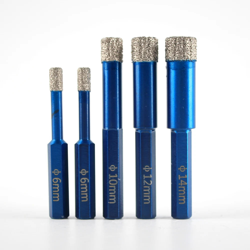 Raizi 1 Pc Diamond Drill Bit Ceramic Porcelain Tile Granite Marble Hexagon Shank 5/6/8/10/12/14 mm Hole Saw Cutter Power Tool