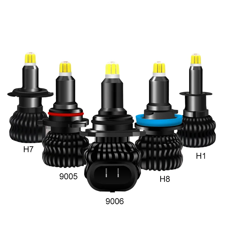 Fanless 8 Sides 360 Degree Glow H1 H3 H7 H8 H11 HB3 9005 9006 LED Headlight Bulbs Error Free Canbus Auto Fog DRL Head Lamp 12V