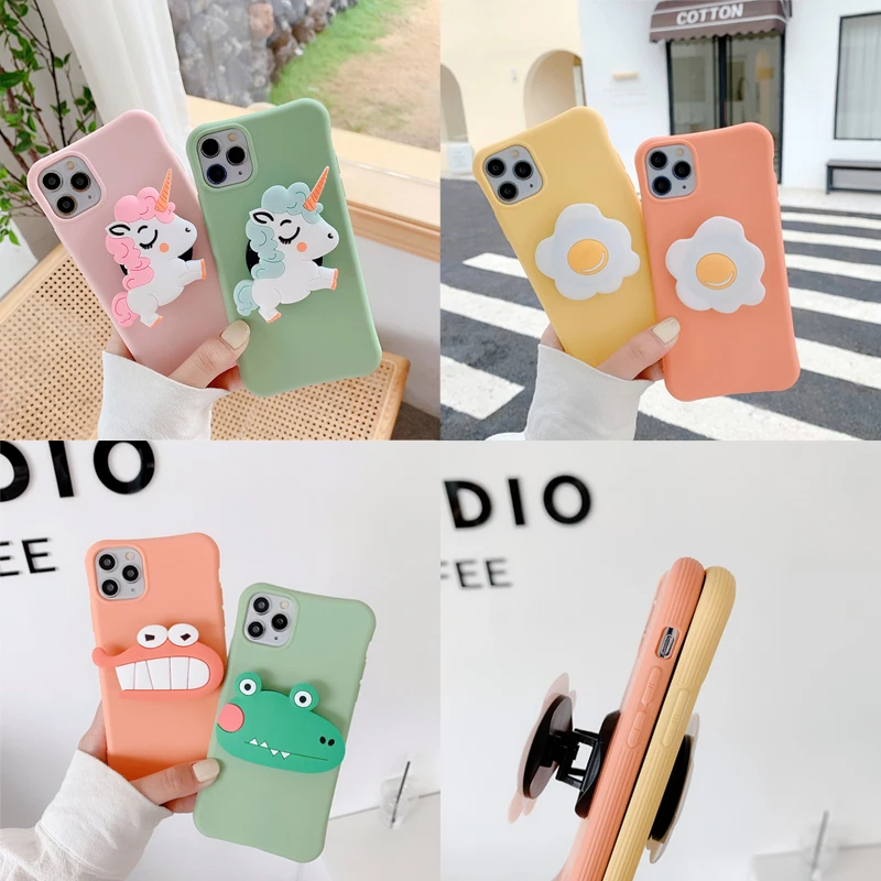 Cute Horse Phone Holder Case for Xiaomi Mi 12 Pro 11T 11X 11i 10T Lite 9T 9 Lite 8 SE 6X 5X 3S Animals Stand Cover