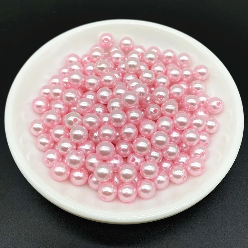 4 6 8 10mm Imitation Pearl Acrylic Beads Loose Spacer Round Bead Necklace bracelet pendant earrings Jewelry Making DIY Accessory