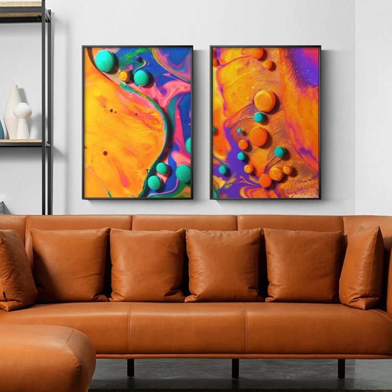 Nordic Multicolored Abstract Scandinavian Wall Art Canvas Painting Picture Poster Print Living Room Gallery Modern Home Decor