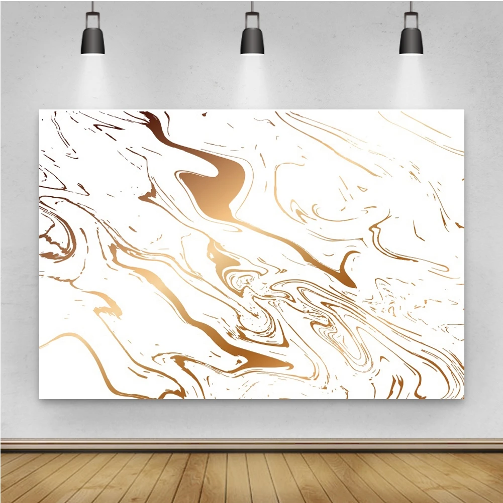 Laeacco Abstract Marble Texture Golden Psychedelic Home Decor Birthday Backdrop Photographic Photo Background For Photo Studio