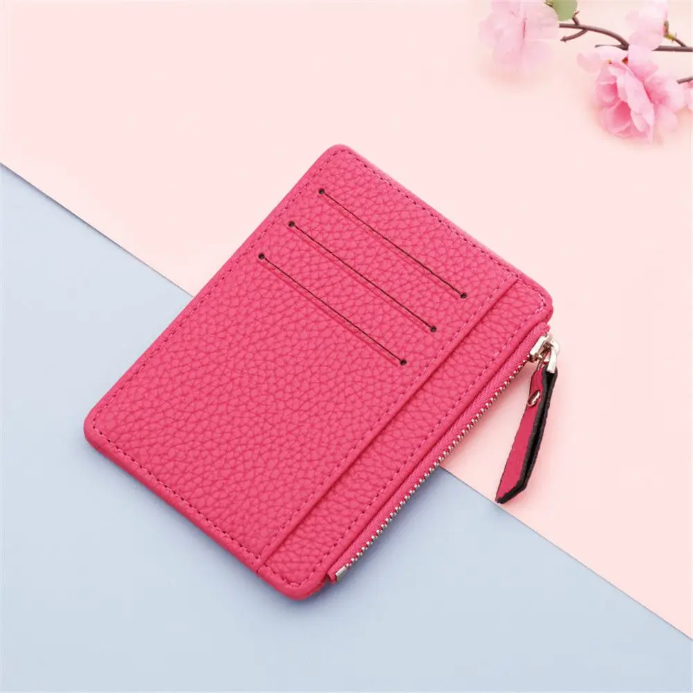 Women's ultra-thin card holder Korean coin purse zipper card holder candy color bus student bank card holder dollar bag