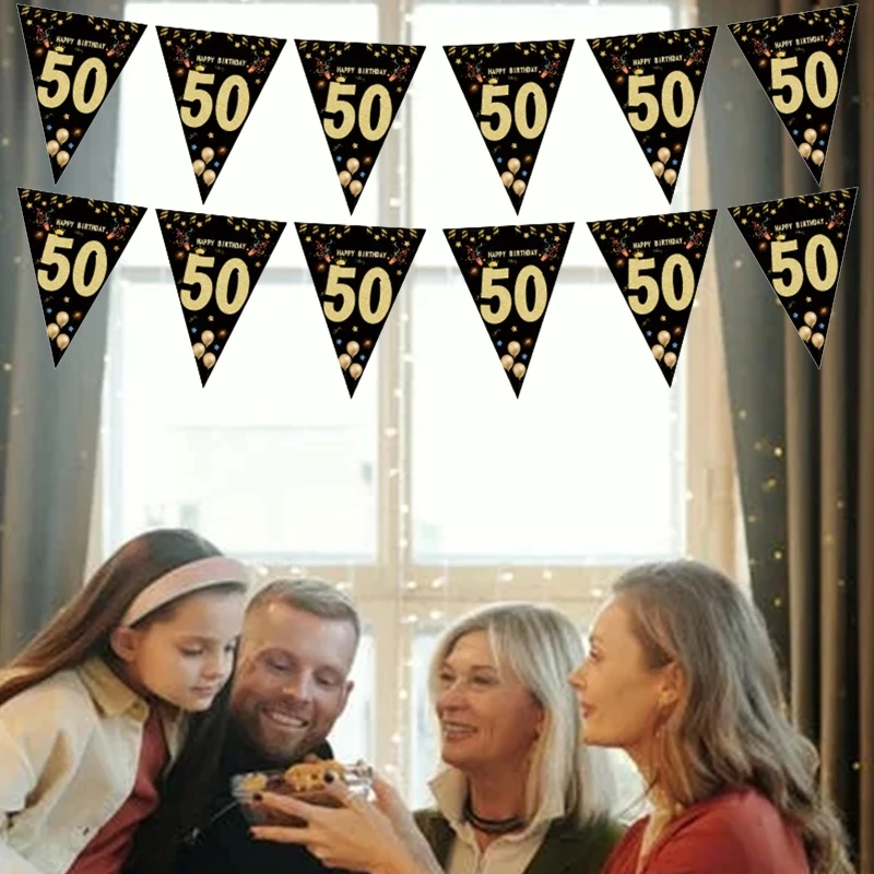 

30 /40/ 50 /60 Year Happy Birthday Banner Adult Birthday Anniversary Backdrop Decoration for Birthday Party Background