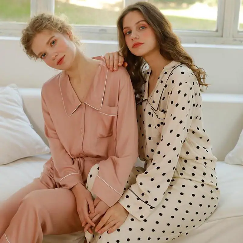 

Women 2025 New Sleepwear Casual Pajamas Set Viscose Nightwear Lounge Wear Home Clothes Soft Lingerie Two Piece Suit Pyjamas
