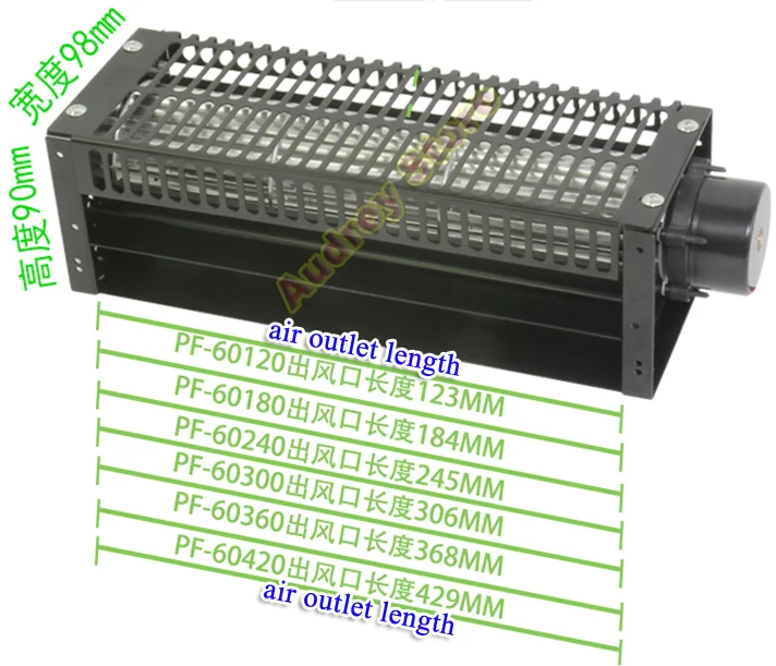 1800rpm 3200rpm 36Pa 86Pa DC12V/24V PF60 Series cross flow drum silent large air volume fan Air blower